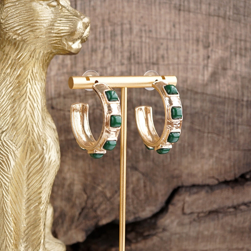 Celestial Glow – Fall Jeweled Hoop Earrings