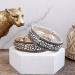 Moon Pebble – Textured Wide Stretch Bangle