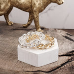 Bold Links – Chunky Chain Stretchy Bracelet - in Gold or Silver