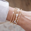Golden Whisper – Pearlized Beaded Bracelet Set
