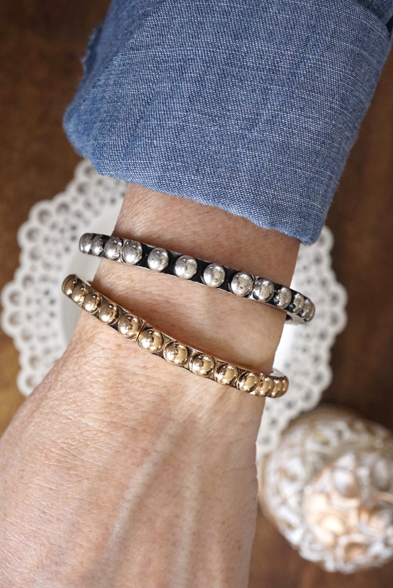 Western Bubble Bangle Bracelets – Worn Gold or Silver Tone