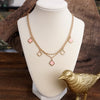 Layered gold tone short Clover necklace pendant Pink White Turquoise Black