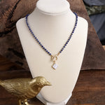 Moonlit Clover – Beaded Necklace with Mother of Pearl Pendant