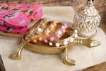 Eternity Statement Bangle Gold Tone Cream Orange Brown Pink Black Turquoise Pearl
