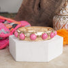Eternity Statement Bangle Gold Tone Cream Orange Brown Pink Black Turquoise Pearl