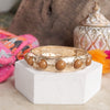 Eternity Statement Bangle Gold Tone Cream Orange Brown Pink Black Turquoise Pearl