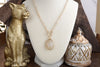 Short Beaded Necklace with Semi-Precious Teardrop Stone Pendant