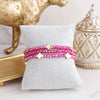 Mini Sideways Cross Bracelet stack Glass and gold metal beads