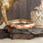 Timeless Charm – Slim Cabochon Eternity Bangle