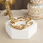 Light Gleam – Set of 5 Reflective Block Bead Bracelets