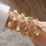 Brilliant Bond – Statement Chain Bracelets with Reflective Crystals