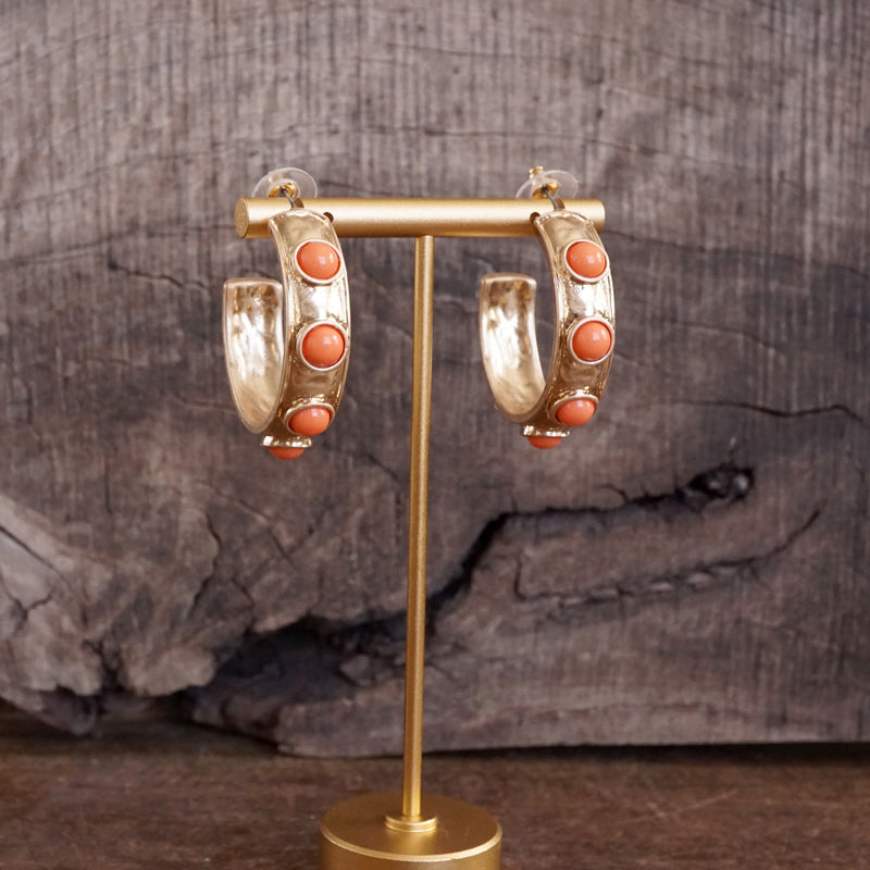 Jeweled Bubble Hoop Earrings – Colorful Acrylic Cabochons