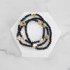 Mini Sideways Cross Bracelet stack Glass and gold metal beads