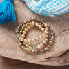 Festive Stretchy Beaded bracelet Sets - Gold, Black, Brown, Red