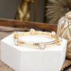 Sparkly clear crystals bangle in Gold Or Silver Tone