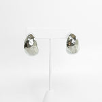 Hammered Teardrop Huggie Earrings - Gold & Silver Tone