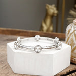 Sparkly clear crystals bangle in Gold Or Silver Tone