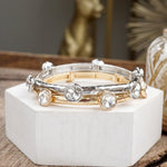 Sparkly clear crystals bangle in Gold Or Silver Tone