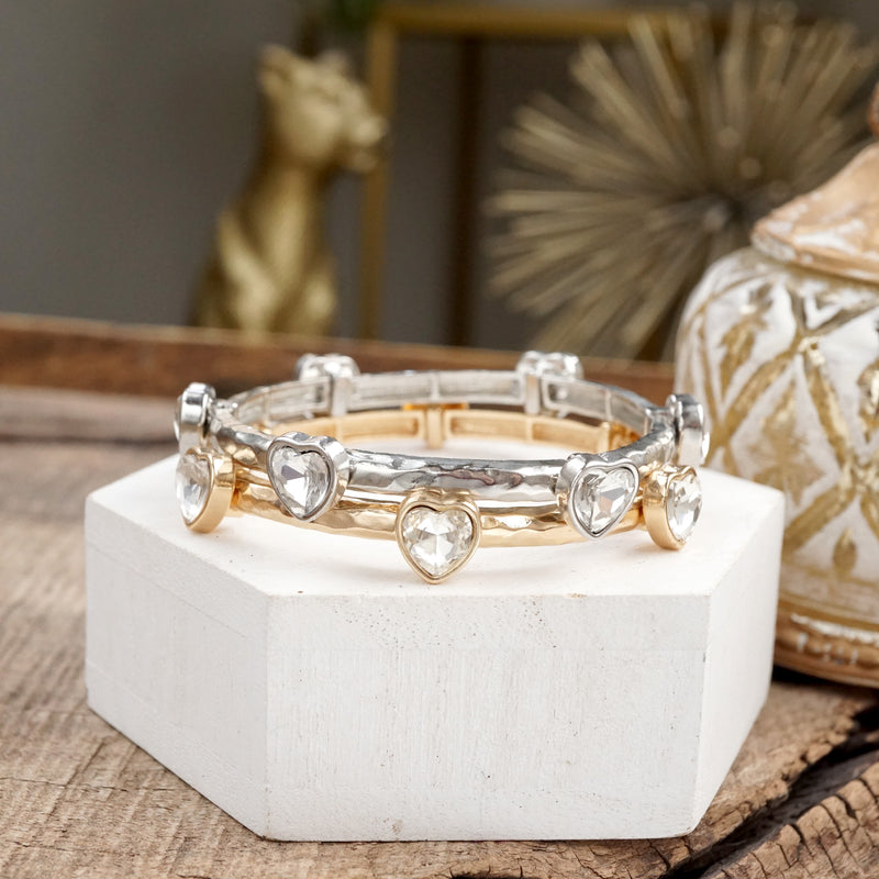 Sparkly clear crystals bangle in Gold Or Silver Tone