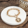 Urban Token – Cable Chain Toggle Bracelet with Coin Charm