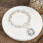 Urban Token – Cable Chain Toggle Bracelet with Coin Charm