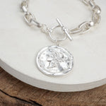 Urban Token – Cable Chain Toggle Bracelet with Coin Charm