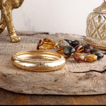 Gathered Horizons – Tortoise Acrylic Stretch Bracelet Set Golden Hinge Cuff