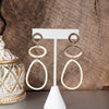 Pebbles Abstract Hoop Statement Earrings – Gold Tone