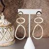 Pebbles Abstract Hoop Statement Earrings – Gold Tone