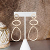 Pebbles Abstract Hoop Statement Earrings – Gold Tone