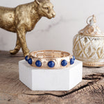 Eternity Statement Bangle Gold Tone Red Blue Brown Green Black Pearl