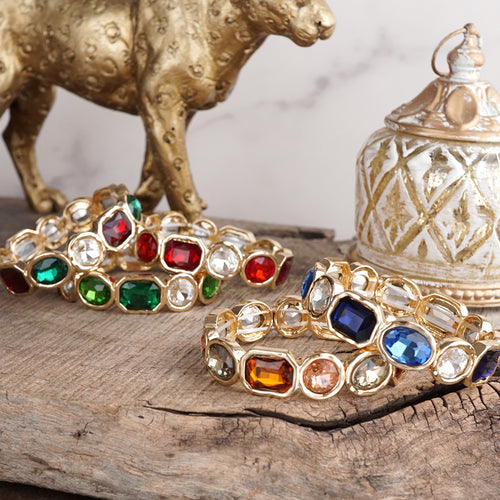 Radiant Array – Statement Stretchy Gem Bangle