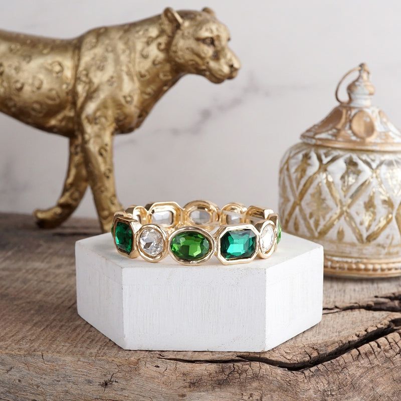 Radiant Array – Statement Stretchy Gem Bangle
