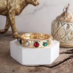 Sparkly Crystal Stretch Bangles – Gold Tone with Color Options