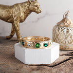Sparkly Crystal Stretch Bangles – Gold Tone with Color Options