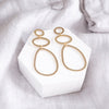 Pebbles Abstract Hoop Statement Earrings – Gold Tone