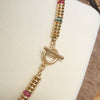 Beaded Toggle Necklace – Colorful Natural Stone & Gold-Tone Rondelle Beads