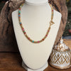 Beaded Toggle Necklace – Colorful Natural Stone & Gold-Tone Rondelle Beads