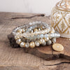 Beaded bracelets set in Gray with a coin charm