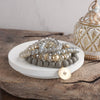 Beaded bracelets set in Gray with a coin charm
