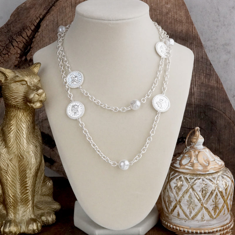 Starlit Relics – Coin & Crystal Drop Earrings
