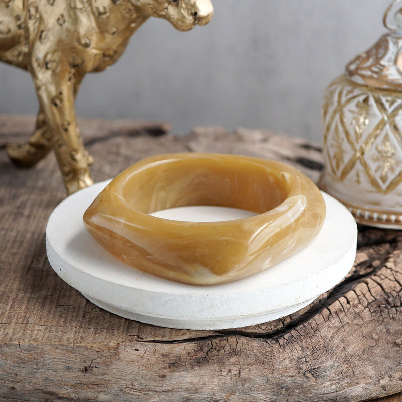 Earth Edge – Square Resin Chunky Statement Bangle