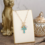 Golden Keepsakes – Charm Cluster Stretch Bracelet with Beads & Stones