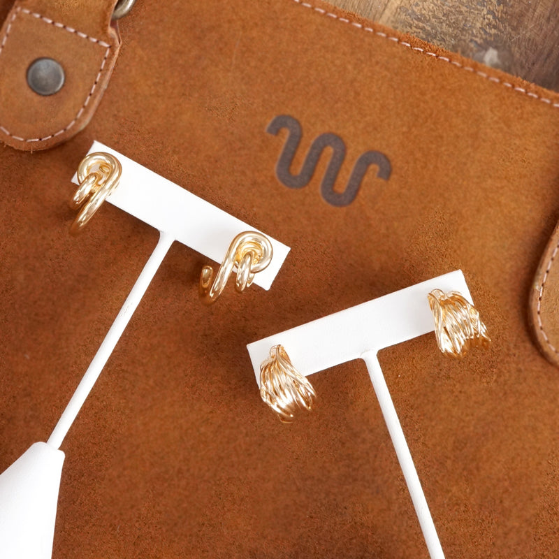 Contemporary Huggie Hoop Earrings – Gold Tone