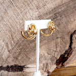 Contemporary Huggie Hoop Earrings – Gold Tone