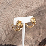 Contemporary Huggie Hoop Earrings – Gold Tone