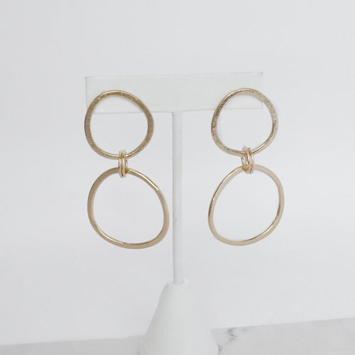 Golden Boho 2 Hoop Statement Earrings