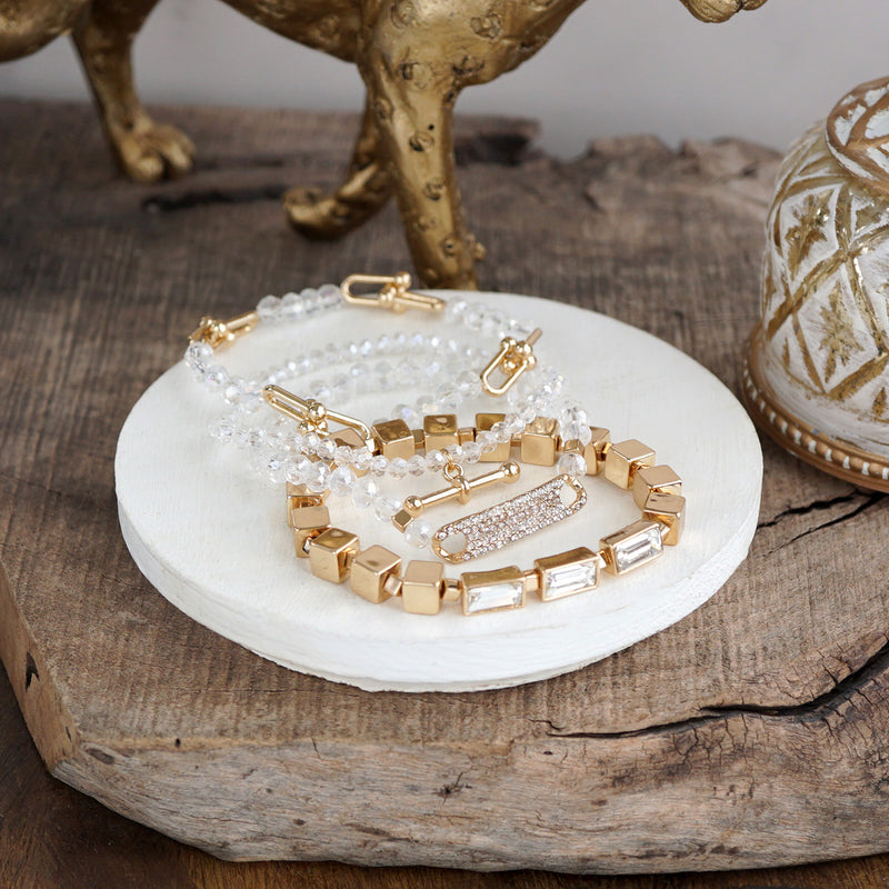 Aurora Gleam – Layered Luxe Bracelet Set