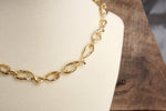 Boho Necklace – Raw Twisted Link Chain in Gold Tone