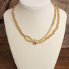 Boho Necklace – Knotted Rope and Chain in Gold Tone